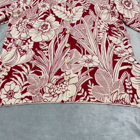 Chicos Tops Womens 2 Large Red Green Floral Silk Nylon Buttons Lot of 2 - Picture 5 of 13